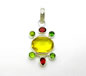 Sterling Silver Pendant with Yellow & Peridot Crystals